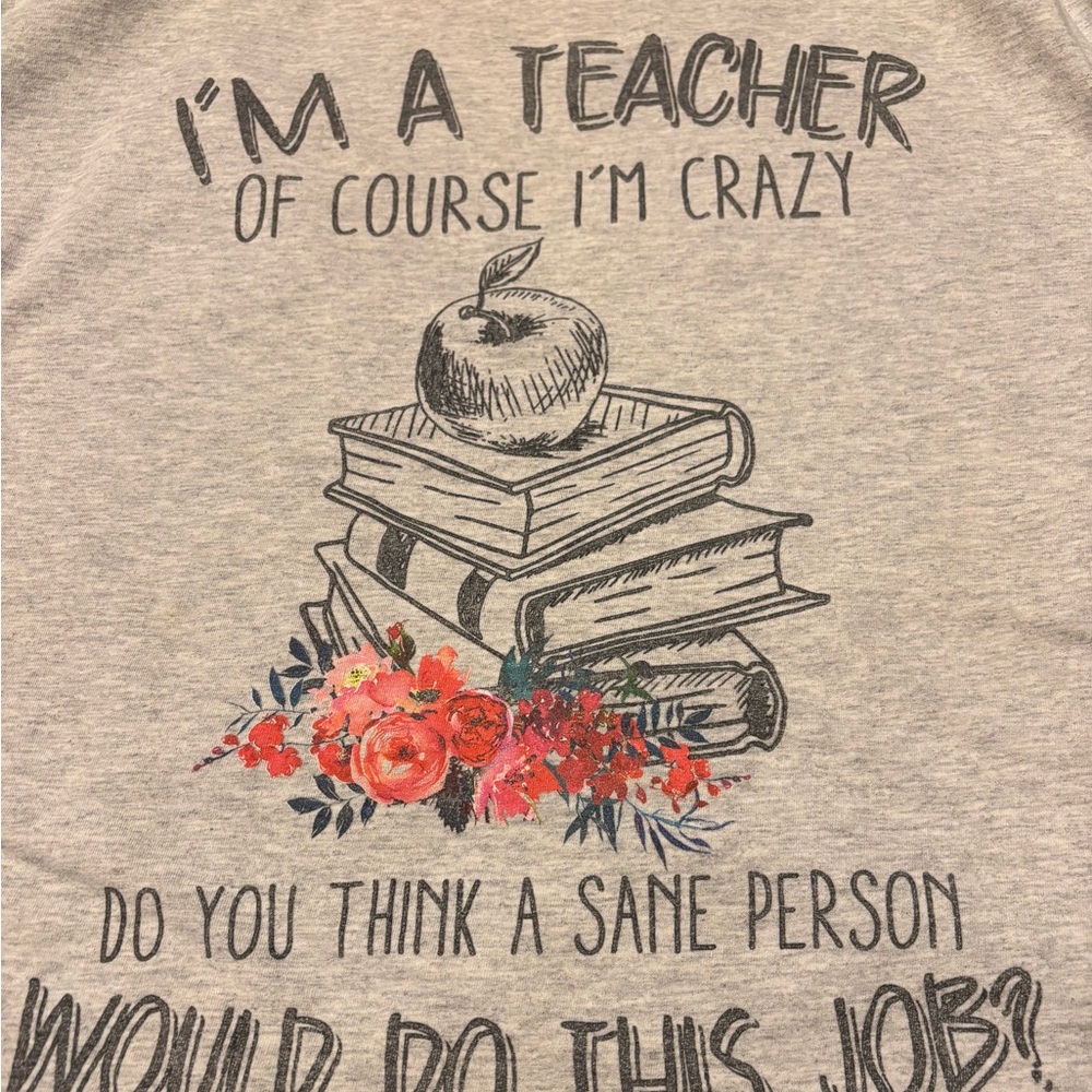 Teacher Core Aesthetic Graphic Tee | Fruit of the Loom HD Cotton Gray Large